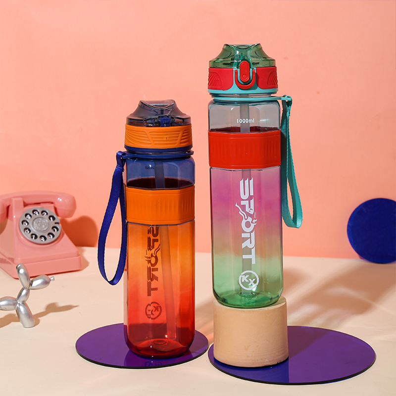 8080 Octagonal Colorful Direct Drinking Sports Water Bottle